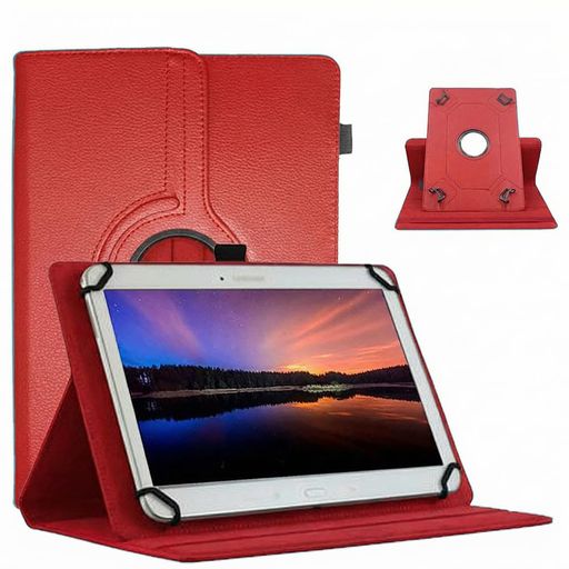 【BARDATS】保護ケースFor10.1インチタブレットケース9-10インチタブレット汎用ケース角度調整360度回転保護カバースタンドフォリオケースタッチスクリーンタブレットに対応全面保護(レッド)の商品画像