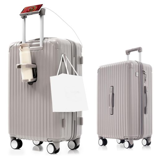 [BTM] スーツケース キャリーケース キャリーバッグ 小型 USBポートスマホスタンド 軽量 2泊3日 かわいい sサイズ suitcase 360度回転 静音ダブルキャスター ストッパー付き TSAローク搭載 おし…