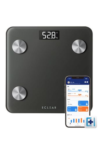 エレコム 体組成計 体重計 Bluetooth対応 100g単位 アプリ連携で9項目 【体重/BMI/体脂肪率/内臓脂肪レベル/基礎代謝/骨格筋率/骨量/皮下脂肪率/FFMI】 バックライト付き 自動ONOFF 登録人数制限…