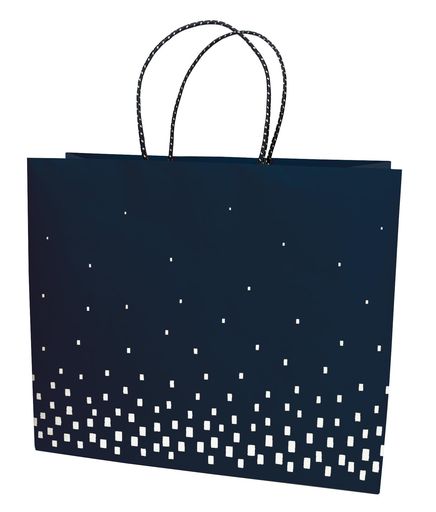 インディゴ(indigo) ラッピング 手提袋 キャリーバッグL 四角ちらし 紺 1枚入 PC607