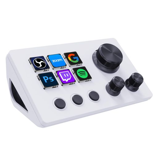 TreasLin ショートカットキーボード ストリームコントローラー デッキ - OBS、Twitch、YouTubeでアクションをトリガーする12個のカスタマイズ可能なLCDマクロキー - コンテンツクリエイター、ス…