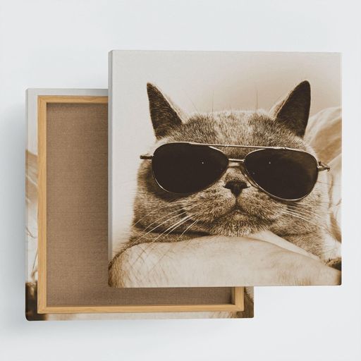 セピア 猫 アートパネル 15cm x 15cm Sサイズ 日本製 ポスター おしゃれ インテリ...