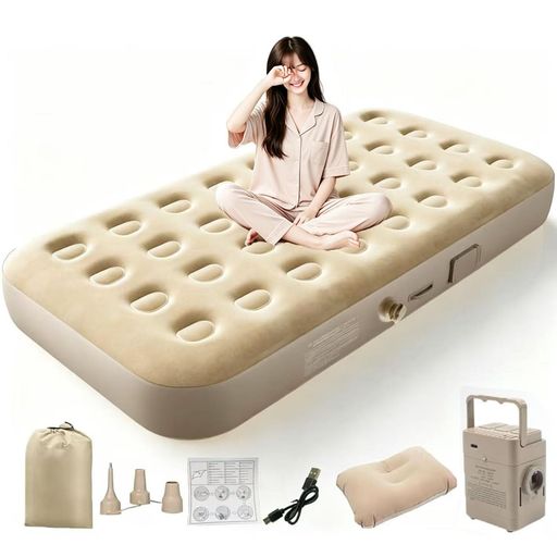 Batone 花見 キャンプ マット キャンプ用品 エアーマット 電動ポンプ内蔵 シングル...