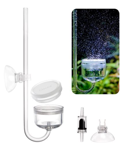 Clscea クレシー DC200-L-JP 水槽水草用 CO2ディフューザー バブルカウンター・逆流逆止弁付きアクリル製 アクアリウム CO2拡散器 セラミックプレート交換可能 大径32mm 中型・大型水槽に適用 …