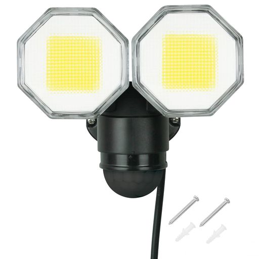 DAISHIN センサーライト コンセント式 屋外用 DLA-18T200 人感 LED AC 100V 2灯式 電源 防犯 ライト 外灯 防水規格 防雨型 人感センサーライト 外 人感センサー 駐車場 ガレージ 庭 玄関 灯 明るい … hitcreations-10336660 HiT Creations パッケージ画像