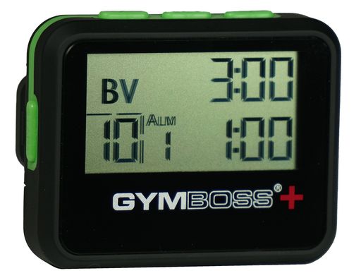 Gymboss PLUS インターバルタイマー & ストップウォッチ - ブラック/グリーン ソフトコート
