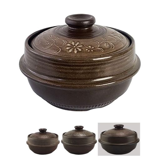 BALWOO 天然泥釉薬韓国土鍋炊飯鍋 象嵌技法デザイン。 大韓民国忠清南道保寧のミネラル満載の天然釉薬を塗った鍋 3つのサイズ: 小(20oz, 600ml)、中(37oz, 1100ml)、大(54oz, 1600ml). 熱吸収率が高く、一般的な土鍋に比べて軽くて安全です。 赤土の温度や釉薬の流れにより、写真と色合いが異なる場合がございます。 食器洗い機使用可能、電子レンジ使用可能、オーブン使用可能
