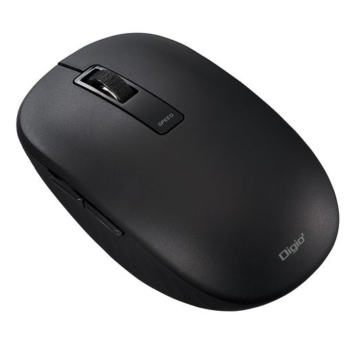 Digio2 Bluetooth 静音 5ボタン BlueLED マウス 高さを抑えたフォルム ブラック Z0193