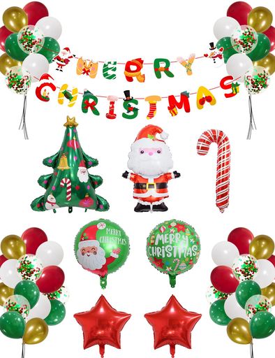 クリスマスバルーン60点セットクリスマス風船飾り付けクリスマス飾りMerryChristmasクリスマスフラッグ..