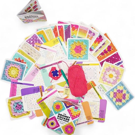 グラニースクエアカードデッキ50枚セット編み物キットかぎ針編みパターンかぎ針編みブック毛糸/編み針..