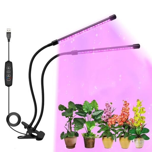植物育成ライトLED植物育成灯タイマー機能観葉植物ライト(3H/6H/12H)360°調節可能自動ON/OFFusb給電3種類の点灯モード9段調光日照不足解消多肉植物育成家庭菜園室内園芸水草栽培野菜工場に適…