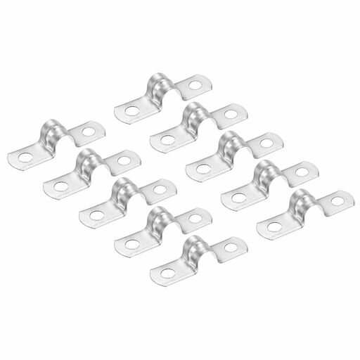 PATIKIL1.9”/10mm硬質パイプストラップクランプ20個セット304ステンレス製2つ穴U字型チューブクリップ..