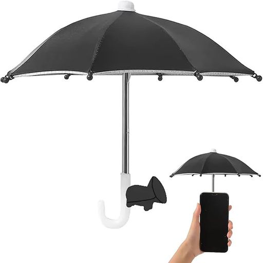 BRIIKPPスマホホルダー用マルチファンクションサンシェード折りたたみ傘展開直径27cm防水日焼け防止反..