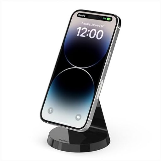 【マグネットなので片手で取り付け】iPhone12以降のMagSafe搭載スマホを磁力を使って片手でぴったりと完全に取り付けできます。 【最大7.5Wの高速ワイヤレス充電】iPhoneをスタンドに立てて使いながら高速充電。 【横向きも縦向きもOK】iPhoneを使いながら、いろいろな視野角に変更できます。朝の支度をしながら、キッチンでレシピを読んだり、ビデオをストリーミングしたりできます。 【安全かつ安心】スマートフォンに害を及ぼす可能性のある異物が充電を遮っているときは、スタンドのLEDライトが知らせてくれます。 【同梱物】製品本体(2メートルのUSB-Cケーブルが付属しています)、20W USB-C Power Delivery 3.0電源アダプター