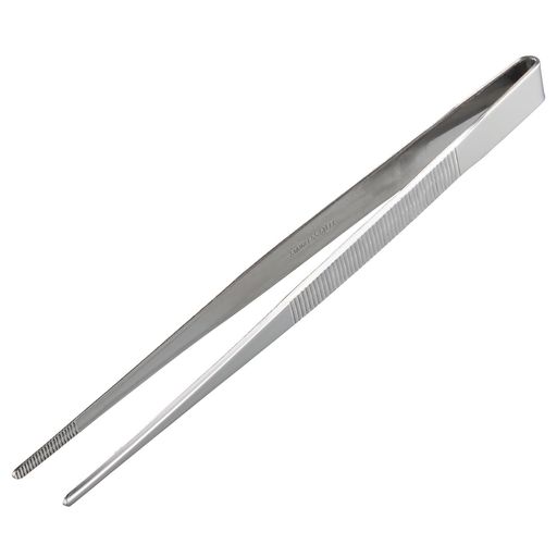 お求めやすい価格の汎用型ピンセットです。 先端ローレット付きにより、保持力が強化され、微細な部品やパーツをしっかりとつかむことができます。特に精密作業や組立作業において、作業効率が格段に向上します。 ステンレス(SUS430)製で、錆びにくく耐久性に優れています。さらに環境にも配慮したRoHS対応。 【用途】部品交換・組立作業、ハンダ付け、ネジ掴み、プラモデル・模型・アクセサリーの製作、手芸、ペットの餌やり、園芸、観葉植物・多肉植物のお手入れ、害虫取り 【原産国】日本【材質】ステンレス(SUS430)【重量】35g【全長】180mm