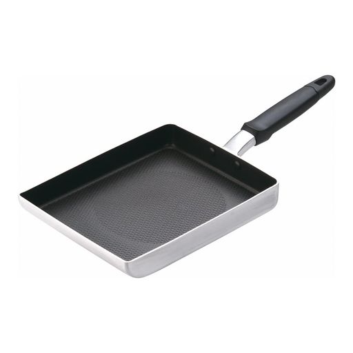 卵の焼き物、野菜のソテー、肉や魚のフライ サイズ:幅x奥行x高さ(mm)18x23x30 質量(kg)0.617 素材・材質:本体:アルミニウム 取っ手:フェノール樹脂 原産国:日本 板厚(mm)2.4 IH反応径(mm) 145 内面フッ素樹脂加工 IH対応