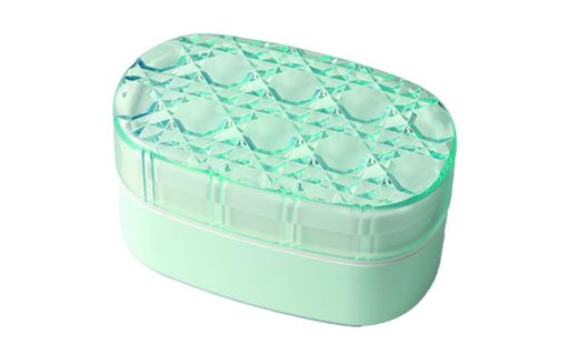 148x88x80 上段220ml 下段360ml 本体:PET,A 蓋:AS 中蓋:PE 日本製 ランチバンド・シール蓋1枚付