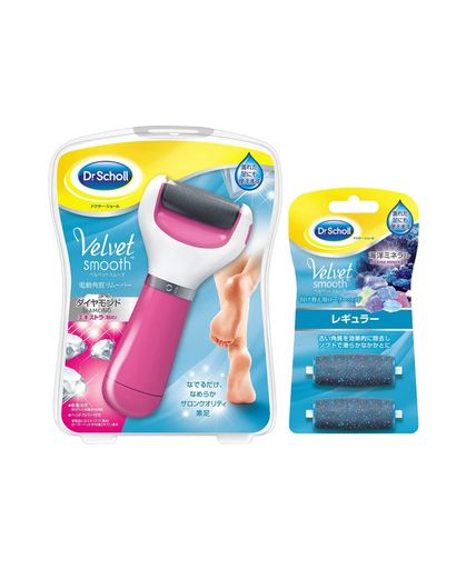 Dr. Scholl ドクターショール ベルベットスムーズ 電動角質リムーバー ダイヤモンド エキストラ(粗め) ピンク+リフィルレギュラー 角質除去 足 かかと