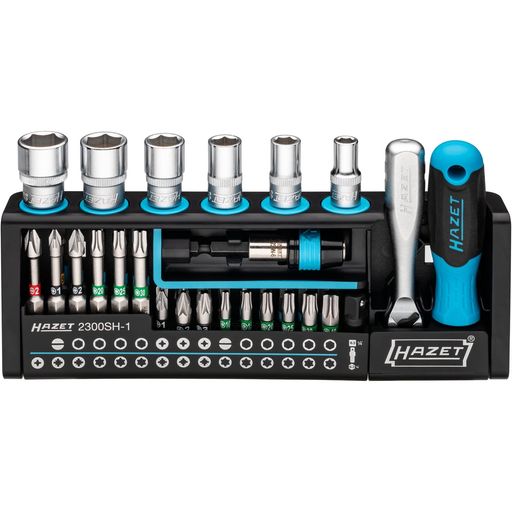HAZET (ハゼット) 【カテゴリ上位】2300SH-1 スマートホルダー ツールホルダー 39点セット 1/4インチ ラチェット付き ビットセット ソケットセット 差込角6.3mm 六角軸6.3mm 60枚ギア 作動角6度 プ…
