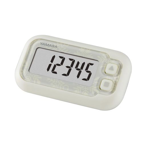 サイズ:幅60x高33x厚11mm 質量:約20g(電池を含む) 使用電池:CR2032電池1個 電池寿命:約10ヶ月(1日1万歩または1日4時間使用にて) 歩数:10万歩 時計 オートリセット メモリー:7日分