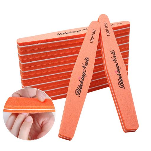 ネイルアートケア用スポンジネイルファイルおよび研磨ブロック両面デザイン、100/180サンドペーパーネ..