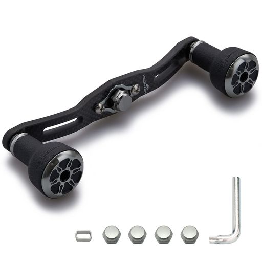 HEIGHTEN120/110mmリールハンドル厚さ4mm1.5K炭布カーボン24mmTPE製ノブ搭載シマノ(SHIMANO)ダイワ(DAIWA)アブ(Abu)通用ベイトリール用TPESeries(120mm