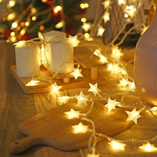 クリスマスイルミネーション 電池式 ストリングライト 星型 10M-80ledライト 飾り...