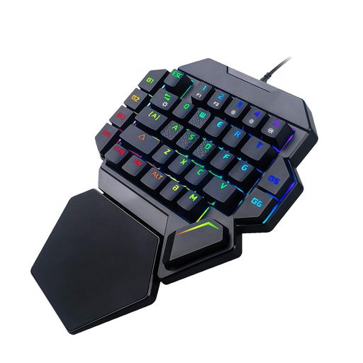 BURUBERI片手キーボード左手キーボードゲーミングキーボード青軸LEDバックライトRGB発光メカニカルキーボードWINDOWS&MAC対応初心者向け18ヶ月メーカ保証付