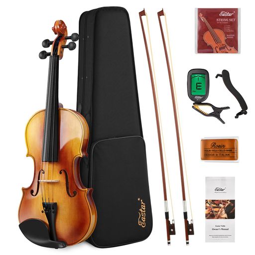 🎻【ソリッド単板】Eastar EVA-330 4/4サイズバイオリンは、スプルース木製の表板、メープル製の側板で作られたものです。単板バイオリンなので、高い振動性で豊かに響き、明るくて本格的で豊かな音色を実現できます。 🎻【優れた素材】メイプル製のネック、黒檀の指板、ナツメの木製の顎当てとエンドピン、アルミニウム合金パレット、微調整チューナー。 🎻【手作り】Eva-330バイオリンは手作りです。エッジ線はペイントされてなく、め込まれたものです。老化プロセスの間に、バイオリンボードを保護します。 🎻【弓2本】漂白していないモンゴルの馬毛で作られたブラジリア弓を2本装備されております。弓を交互に使用すると、弓の寿命を伸ばします。 🎻【豊かなアクセサリー】Eastar EVA-330 4/4バイオリンx1、ブラジリア弓x2、肩当てx1、バイオリンブリッジx1、予備弦x1、チューナーx1、12ヶ月の保証期限