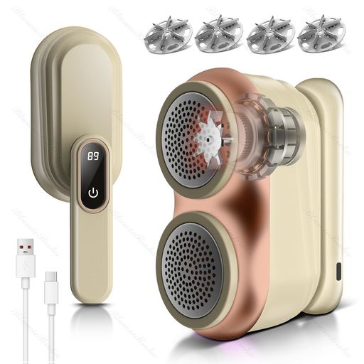 【2025年最新型12枚刃】けだまとり電動毛玉取り器毛玉クリーナー替刃4枚付Type-C充電式双ヘッド12刃200..