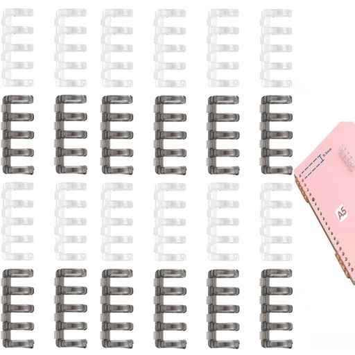 バインダーリング 24個セット 2色入 リーフバインダーリング ブックリング 製本ファイル A4 A5 B5製本用とじ具 取り外し可能 単語帳 資料保存 ファイル整理 カレンダー 手帳 アルバム 120枚…
