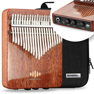 MOOZICA21キーカリンバEQXシリーズ高性能圧電式ピックアッププロ仕様のEQカリンバコーラス効果と遅延効果付き高密度マホガニー木材音楽家や専門家向け電子親指ピアノ日本語説明書防振収…