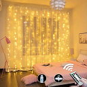LEDカーテンライト【3M*3M総計300枚LED】ストリングスライト、イルミネーションリモコン付属カーテン飾り、クリスマス/結婚式/誕生日/パーティー/学園祭...