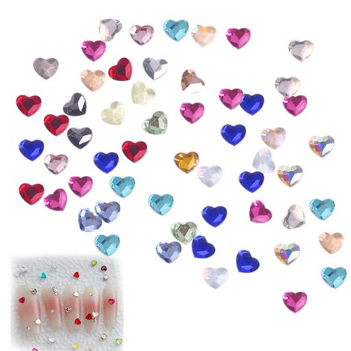 FineGoodハートネイルストーン約100個セット3mmネイルパーツガラスストーンクリスタルジュエリーパーツ..