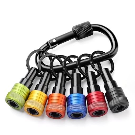 [Katerk]アップグレード版6.35mm(1/4”)六角軸ドリルビットホルダーキーリングアルミ合金製ビットホルダ..