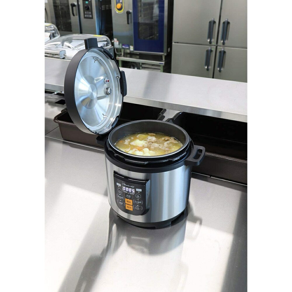 ヒットラインのワンダーシェフ 家庭用マイコン電気圧力鍋 楽ポンプロ OEDF80 OEDF80｜アングル3