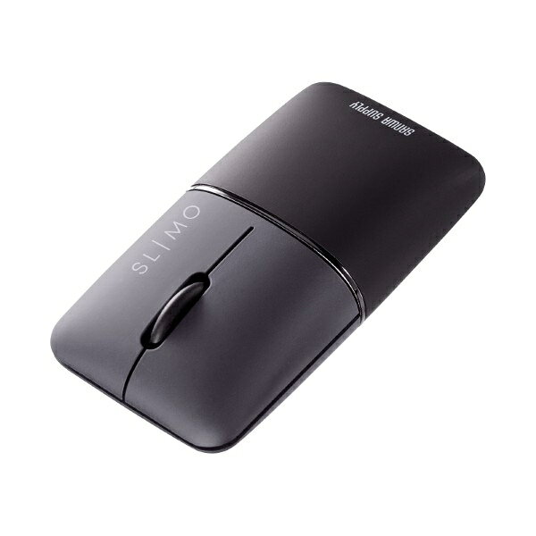 ヒットラインのサンワサプライ 静音BluetoothブルーLEDマウス SLIMO (充電式) MA-BBS310BK｜アングル2
