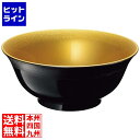 江部松 耐熱6.5寸羽反渕布目丼 外黒内光金 1282040
