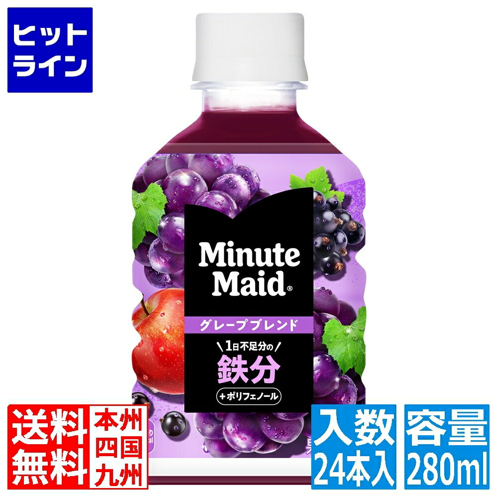 30日は楽天カード企画！ コカ・コーラ ミニッツメイド グレープブレンド 鉄分 280ml PET(24本入) 53495