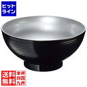 江部松 耐熱6.5寸乱筋木目丼 外黒内光銀 1282060