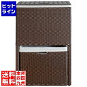ランドリーボックス 蓋付き 二段式 幅50 高さ80 RB-500 ダークブラウン 宮武製作所