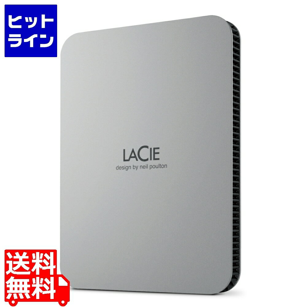 エレコム LaCie 外付け HDD 2TB ポータブル Mobile Drive USB3.2 USB Type-C×1 3年保証 Toolkit付属 【 Windows Mac iPad 】対応 ムーン・シルバー STLP2000400