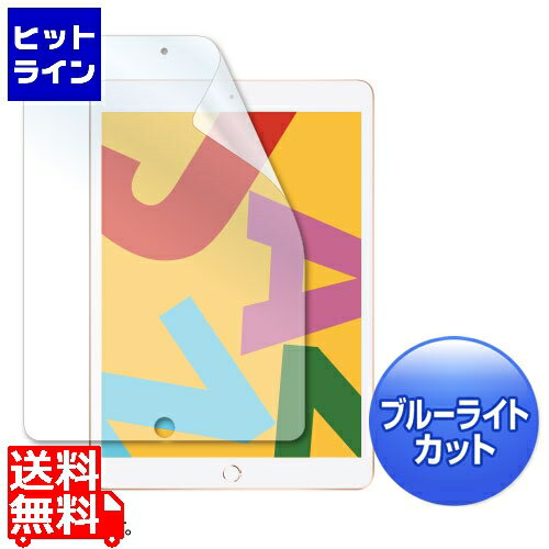 【5月18日感謝デー+SPU】 サンワサプライ Apple 第7世代iPad10.2インチ用ブルーライトカット液晶保護指紋防止光沢フィルム LCD-IPAD12BC