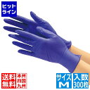 ニトリル使いきり手袋 #2062 粉なし(300枚入)M ブルー 1312310