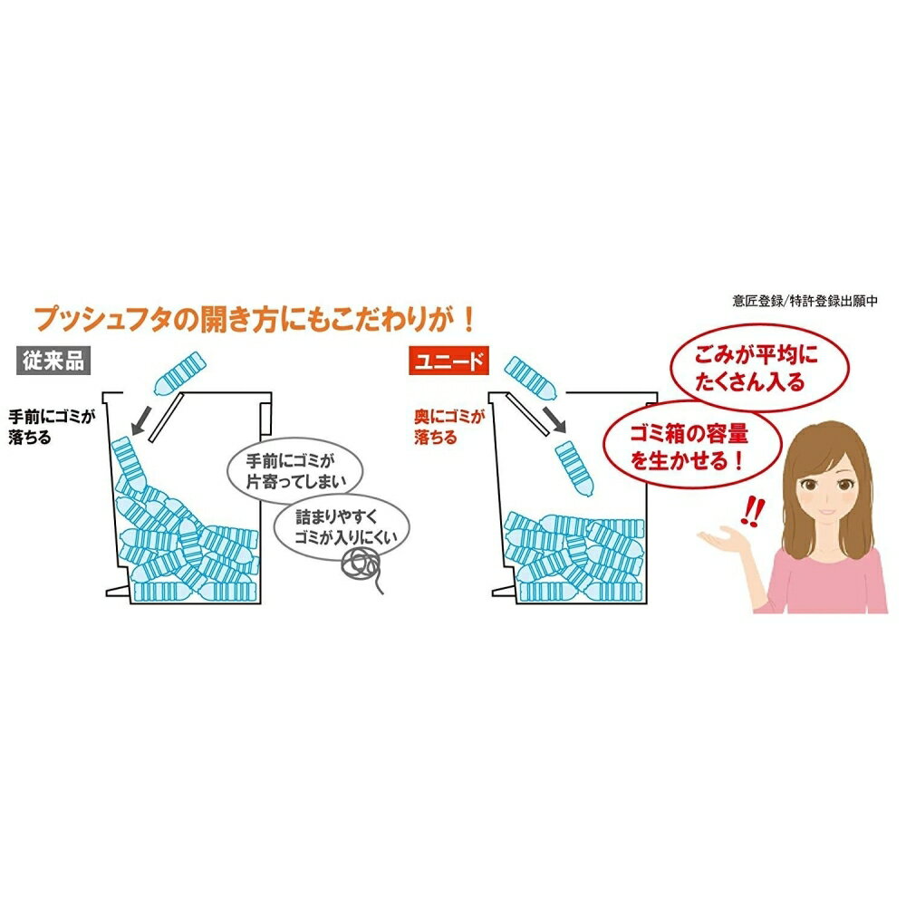 【スーパーSALE】9/11 AM1:59まで 新輝合成 ユニード プッシュ&ペダル 30S ブラウン | ゴミ箱 ペダル [2]