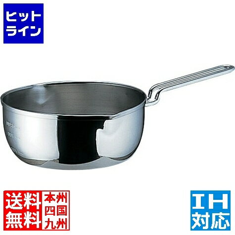 【4月18日最大P28.5倍(当店P+感謝デー+SPU)】 テイケイジイ SA18-10共柄三層鋼雪平鍋(目盛付) 24cm ※ IH対応 IH (100V/200V)とガス火対応 AYK52024のサムネイル