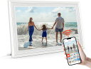 コスパ最高★デジタルフォトフレーム 32GB内蔵 10.1インチ 動画再生 IPS液晶タッチパネル wi-fi対応 スマホから転送 遠隔送信 SDカード拡張可 天気予報 自動回転フォト フレーム 壁掛け プレゼントおすすめ黒 FANGOR 114KWH Frameo ホワイト