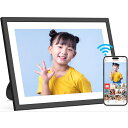 【新登場】デジタルフォトフレーム 64GB内蔵FHD1920×1200 高画質10.1インチ 動画再生 IPS液晶 wi-fi対応 スマホから転送 APP Frameoタッチパネル SDカード32GB拡張可 自動回転スライドショー リアクション機能壁掛け 祖父母プレゼントおすすめ FANGOR 106KBK