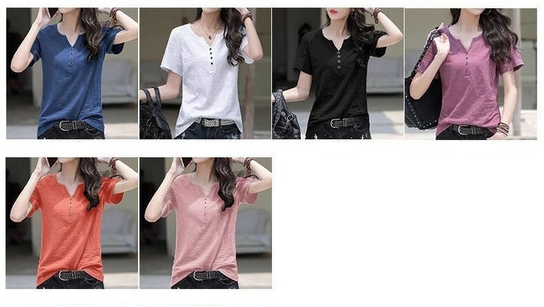 ボタンが 可愛い シック Vネック ホワイト Tシャツ カットソー チュニック 半袖 冬 帰省 正月 レイヤード 防寒対策 プレゼント 温感 3