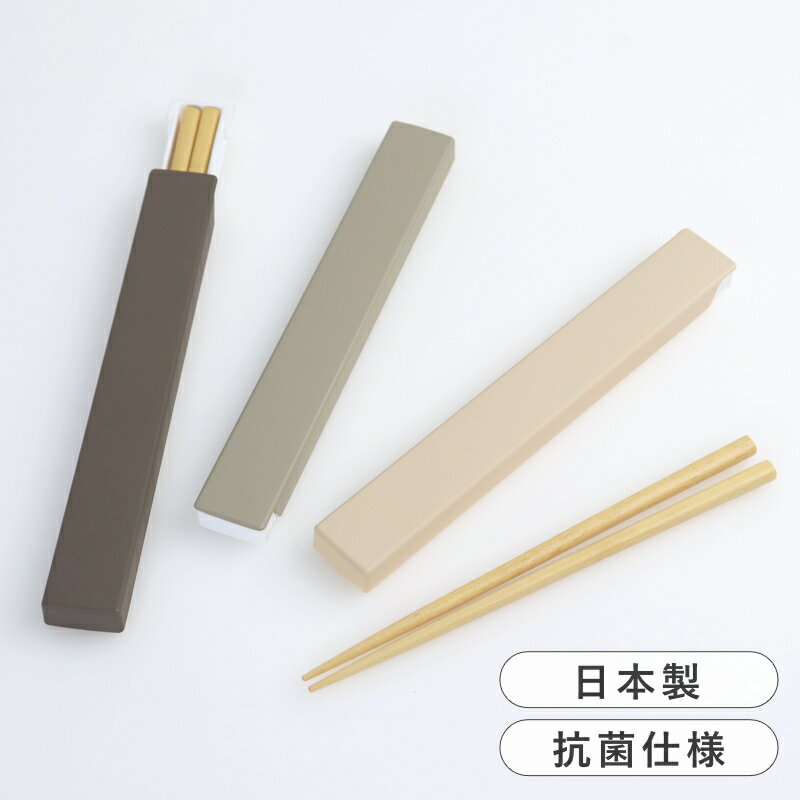 箸箱セット 箸 18cm 抗菌 earth color 箸箱 ケース 箸入れ
